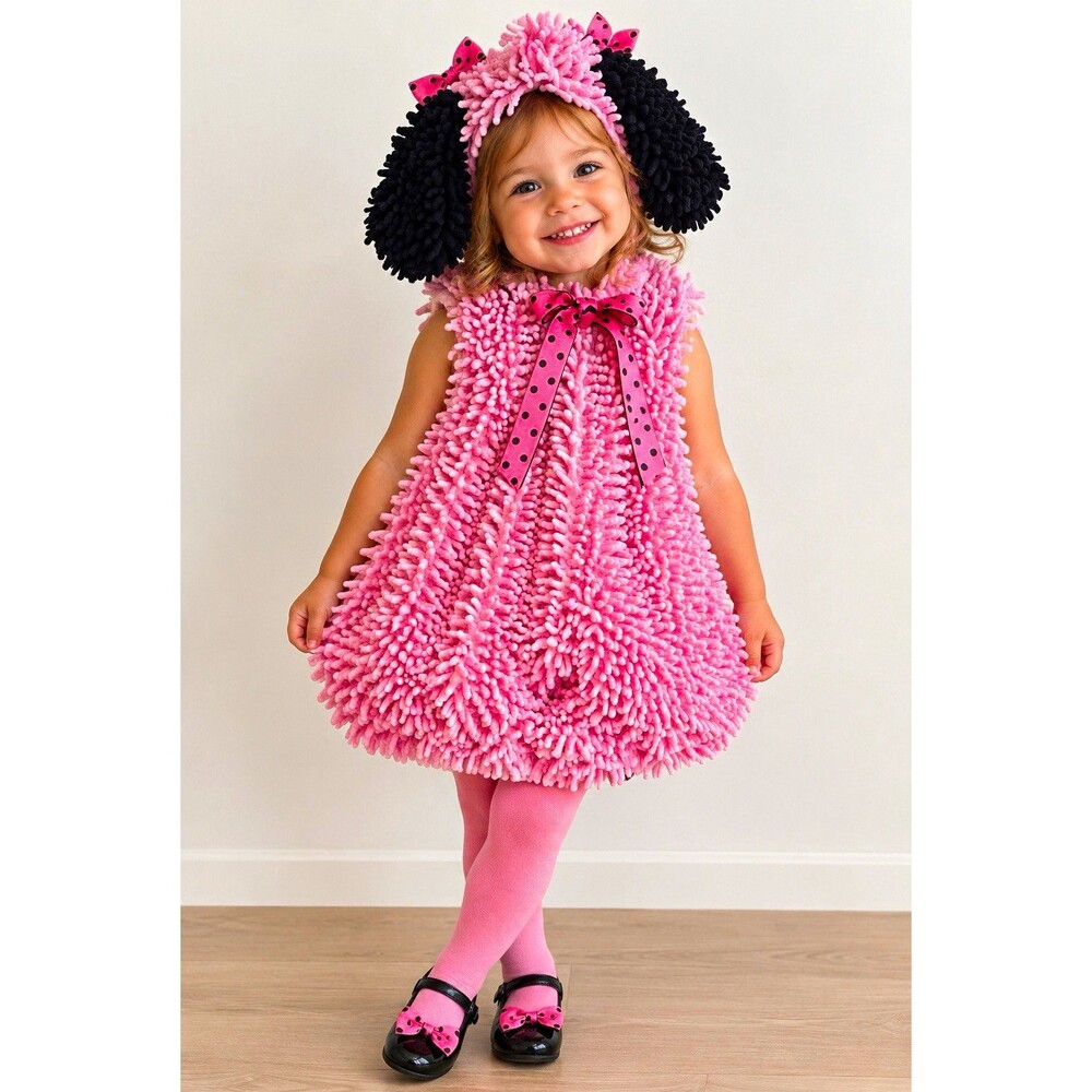Princess Paradise Pinkie Poodle Costume 18M 2T Toddler Chenille Pink Puppy Dog